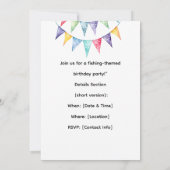 Invitation Anniversaire de la pêche pour Little Anglers Party (Dos)
