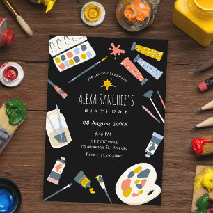 Invitation Anniversaire de la peinture d'art coloré