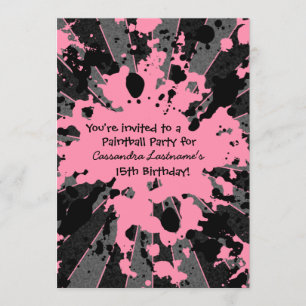 Invitation Anniversaire de la peinture rose