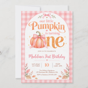 Invitation Anniversaire de la Petite Fille au Ruban à Carreau