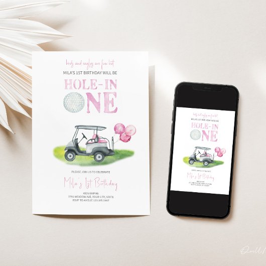 Invitation Anniversaire de la petite fille de golf