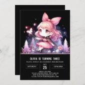 Invitation Anniversaire de la petite maîtresse (Devant / Derrière)