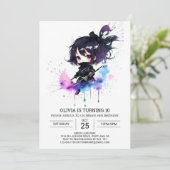Invitation Anniversaire de la Petite Ninja (Debout devant)