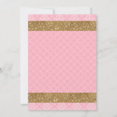 Invitation Anniversaire de la petite princesse royale rose et (Dos)