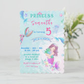 Invitation Anniversaire de la Petite Sirène Modifiable (Debout devant)