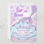 Invitation Anniversaire De La Petite Sirène Sous La Fête De L (Devant)