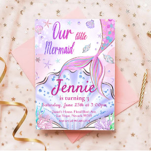 Invitation Anniversaire De La Petite Sirène Sous La Fête De L