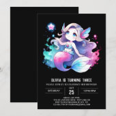 Invitation Anniversaire de la petite sirène Whimsy (Devant / Derrière)
