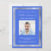 Invitation Anniversaire de la photo bleue (Devant)
