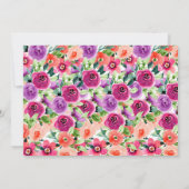 Invitation Anniversaire de la photo Floral Owl (Dos)