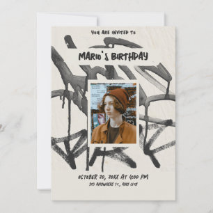 Invitation anniversaire de la photo graffiti vintage
