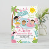 Invitation Anniversaire de la piscine de Luau (Debout devant)