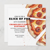 Invitation Anniversaire de la Pizza (Devant / Derrière)