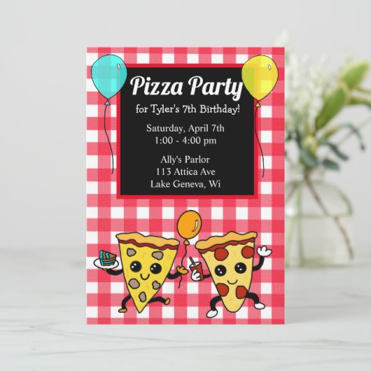 Invitation Anniversaire de la Pizza (Debout devant)