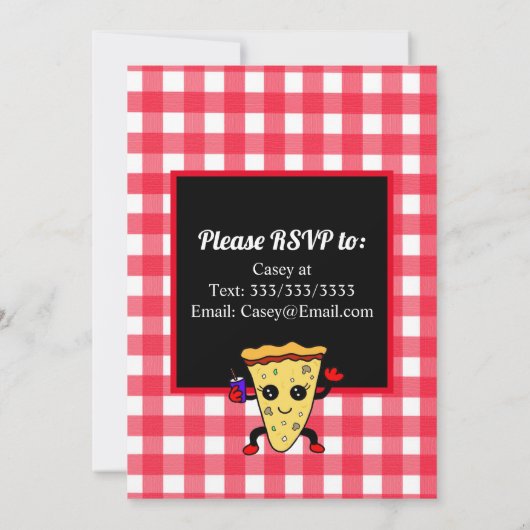 Invitation Anniversaire de la Pizza (Dos)