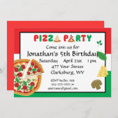 Invitation Anniversaire de la Pizza (Devant / Derrière)