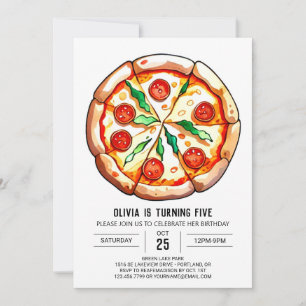 Invitation Anniversaire de la pizza Boho au fromage
