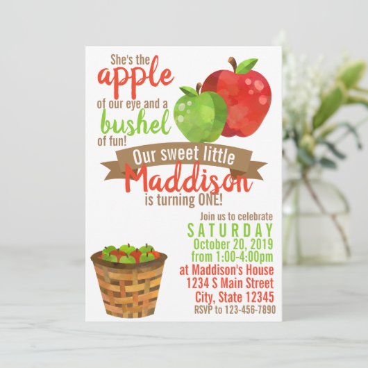 Invitation Anniversaire de la pomme (Debout devant)