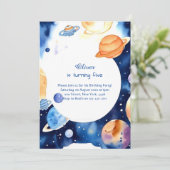 Invitation Anniversaire de la poussière d'étoile de l'espace (Debout devant)