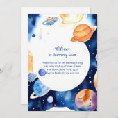 Invitation Anniversaire de la poussière d'étoile de l'espace (Devant / Derrière)