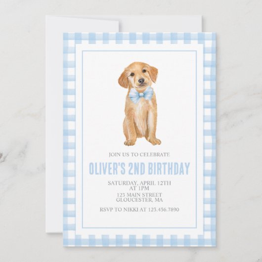 Invitation Anniversaire de la preppie chienne (Devant)
