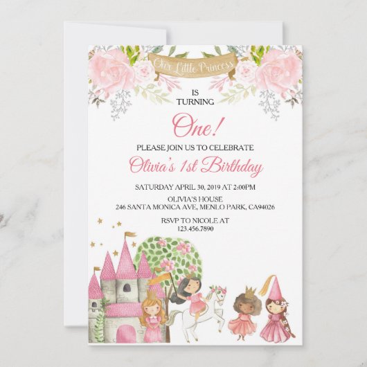 Invitation Anniversaire de la princesse (Devant)