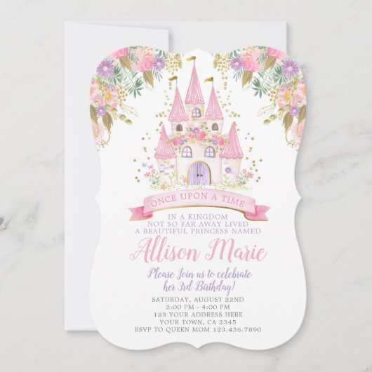 Invitation Anniversaire de la princesse (Devant)
