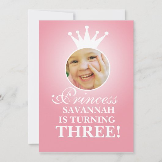 Invitation Anniversaire de la princesse (Devant)