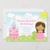 Invitation Anniversaire de la princesse africaine et du drago (Devant)