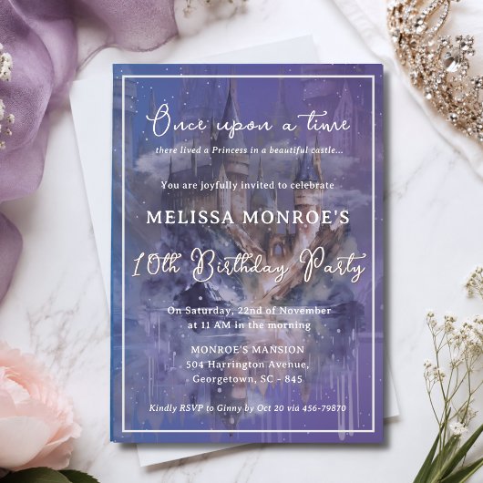 Invitation Anniversaire de la Princesse Blue Castle