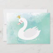 Invitation Anniversaire de la princesse de cygne rose et Turq (Dos)