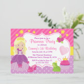 Invitation Anniversaire de la princesse et des accessoires (Debout devant)