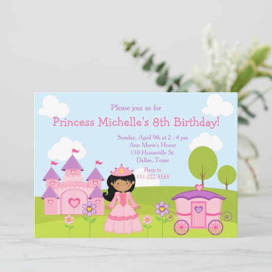 Invitation Anniversaire de la princesse et du château d'Améri (Debout devant)