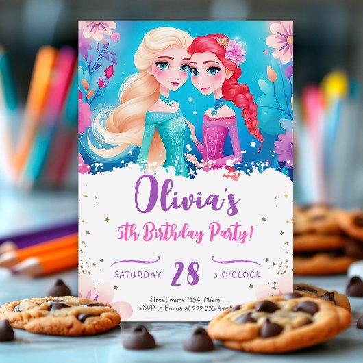 Invitation Anniversaire de la princesse magique Pastel