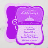 Invitation Anniversaire de la princesse pourpre (Devant / Derrière)