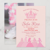 Invitation Anniversaire de la princesse rose (Devant / Derrière)