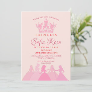 Invitation Anniversaire de la princesse rose