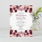 Invitation Anniversaire de la Quinceanera de la Bourgogne ros (Debout devant)