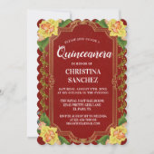 Invitation Anniversaire de la Quinceanera de rose jaune de Bo (Devant)