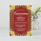 Invitation Anniversaire de la Quinceanera de rose jaune de Bo (Debout devant)