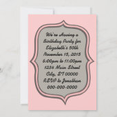 Invitation Anniversaire de la reine de beauté vintage (Dos)