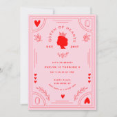 Invitation Anniversaire de la Reine des Coeurs (Devant)