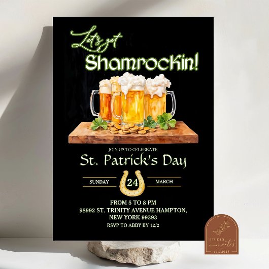 Invitation Anniversaire de la Saint-Patrick Trèfle Irlandais