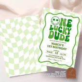 Invitation Anniversaire de la Saint-Patrick vert ondulé rétro