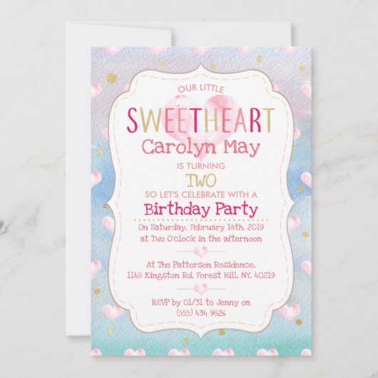 Invitation Anniversaire de la Saint-Valentin (Devant)