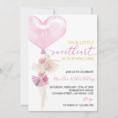 Invitation Anniversaire de la Saint Valentin au coeur rose (Devant)