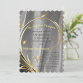 Invitation Anniversaire de la satin d'argent et de la fleur d (Debout devant)