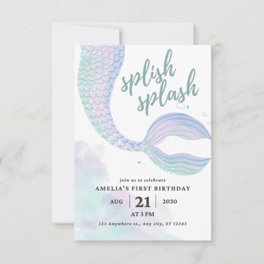 Invitation Anniversaire de la Sirène (Devant)