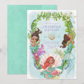 Invitation Anniversaire de la sirène afro-américaine (Devant / Derrière)