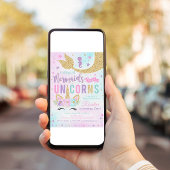 Invitation Anniversaire de la sirène de licorne magique